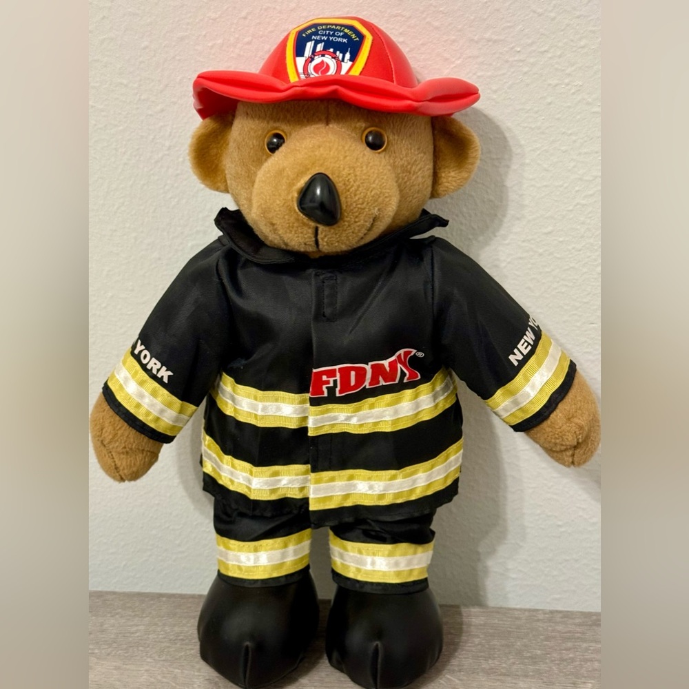 Teddy Bear Plush Toy Doll FDNY Fire Department of New York City 13.5"